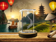 Vietnam 3D Engraved Crystal 