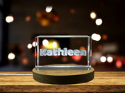 Unique Personalized Recognition 3D Engraved Crystal Trophy Award with LED Base - Custom Gift