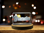 Recognition 3D Engraved Crystal Trophy Award - Custom Art with LED Base & Gift Box