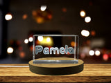 Pamela Custom 3D Engraved Crystal Trophy Award with Recognition and Free LED Base Light