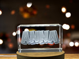 Personalized 3D Crystal Trophy Award For Recognition With Free LED Base - Unique Gift Idea - Custom Award From A&B Crystal Collection