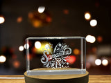 Samantha Recognition Trophy Award | Custom 3D Engraved Crystal Art with LED Base Light - Custom Award From A&B Crystal Collection
