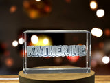 Katherine Recognition Custom 3D Engraved Crystal Trophy Award with LED Base & Gift Box - Custom Award From A&B Crystal Collection