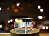 Personalized 3D Engraved Crystal Trophy Award with LED Base - Unique Recognition Gift - Custom Award From A&B Crystal Collection