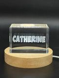 Catherine | Names Art 3D Engraved Crystal — Made in Canada - Custom Award From A&B Crystal Collection