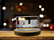 Recognition Julie Trophy Award | Custom 3D Engraved Crystal Art with LED Base Light