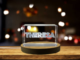 Theresa 3D Engraved Crystal Trophy - Custom Name Recognition Award with Free LED Base, Handmade in Canada