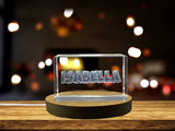 Isabella 3D Engraved Crystal Trophy Award With LED Base - Custom Recognition Name Art Gift