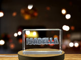 Isabella 3D Engraved Crystal Trophy Award With LED Base - Custom Recognition Name Art Gift - Custom Award From A&B Crystal Collection