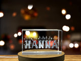 Hannah 3D Engraved Crystal Trophy Award - Personalized Recognition Art with LED Base Light - Custom Award From A&B Crystal Collection