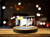 Personalized 3D Engraved Crystal Trophy Award For Recognition - Custom Name Art With LED Base Light - Custom Award From A&B Crystal Collection