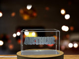 Arthur 3D Engraved Crystal Trophy Award - Recognition Home Decor Gift with Free LED Base Light - Custom Award From A&B Crystal Collection