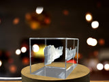 Personalized 3D Engraved Crystal Trophy Award with LED Base - Recognition Art Gift - Custom Award From A&B Crystal Collection