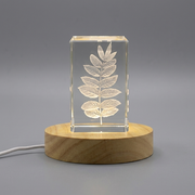 Serene Rowan Leaf 3D Crystal Art
