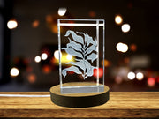 Oceanic Majesty Recognition: 3D Engraved Crystal Giant Kelp with LED Base Light