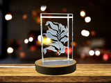 Oceanic Majesty Recognition: 3D Engraved Crystal Giant Kelp with LED Base Light
