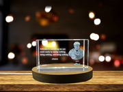 Elegant 3D Crystal Recognition Gift Featuring Aristotle's Inspiring Quote