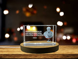 Elegant 3D Crystal Recognition Gift Featuring Aristotle's Inspiring Quote