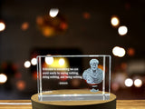Elegant 3D Crystal Recognition Gift Featuring Aristotle's Inspiring Quote - Custom Award From A&B Crystal Collection