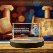 Aristotle's Inspiring Quote 3D Crystal Recognition Gift