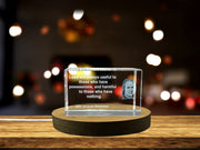 Jean-Jacques Rousseau Quote 3D Engraved Crystal Gift for Recognition with LED Base & Keepsake Box
