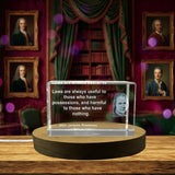 Jean jacques Rousseau — 3D laser-engraved crystal keepsake, Made in Canada