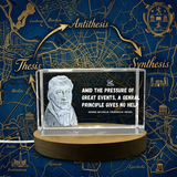 Georg Hegel Recognition Crystal Gift with 3D Engraving for Philosophy Lovers & Academics - Custom Award From A&B Crystal Collection