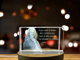 Evocative Voltaire Quote Crystal Gift With LED Base Light - Recognition For Thinkers & Literature Lovers - Custom Award From A&B Crystal Collection