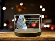 Recognition of Voltaire's Wisdom - Engraved Crystal Decor with LED Base Gift for Philosophers