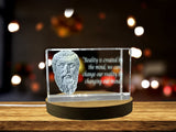 Plato Quotes Engraved Crystal with LED Base Light - Thoughtful Recognition Gift