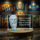 Plato Quotes Engraved Crystal with LED Base Light - Thoughtful Recognition Gift - Custom Award From A&B Crystal Collection