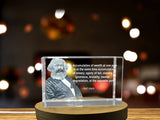 Recognition Exquisite 3D Engraved Crystal Sculpture of Karl Marx | Gift for History Buffs - Custom Award From A&B Crystal Collection