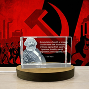 Karl Marx 3D Engraved Crystal Sculpture | Gift for History Buffs