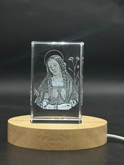 St. Catherine of Alexandria 3D Engraved Crystal — Made in Canada