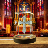Christian Cross Trophy Award Recognition 3D Engraved Crystal — Made in Canada
