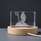 St. Isidore of Seville 3D Engraved Crystal Gift