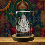Ganesha 3D gravé cristal cristal