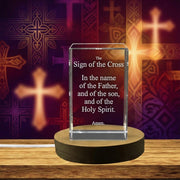 Sign of the Cross Prayer 3D Engraved Crystal Sculpture — Made in Canada