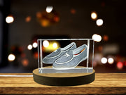 Recognition Classic 3D Engraved Crystal Wedding Shoes for Him - High-Quality Keepsake Gift