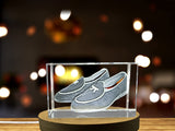 Recognition Classic 3D Engraved Crystal Wedding Shoes for Him - High-Quality Keepsake Gift - Custom Award From A&B Crystal Collection
