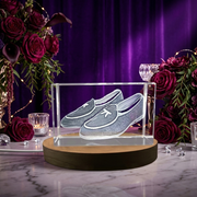 3D Engraved Crystal Wedding Shoes for Him - High-Quality Keepsake Gift