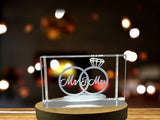 Recognition of Love: 3D Engraved Crystal Mr. & Mrs. Wedding Keepsake with LED Base - Custom Award From A&B Crystal Collection