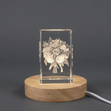 Everlasting Blooms 3D Engraved Crystal Wedding Bouquet — Made in Canada - Custom Award From A&B Crystal Collection