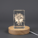 Everlasting Blooms 3D Engraved Crystal Wedding Bouquet - Unique Keepsake Recognition Award