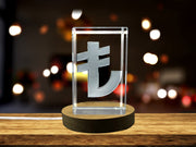 Lira 3D Crystal Trophy Award with Personalized Engraving & LED Base Light - Recognition Keepsake