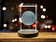 Won 3D Crystal Recognition Trophy Award - Custom Engraved with LED Base Light