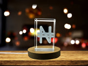 Naira 3D Crystal Trophy Award - Personalized Keepsake with Free LED Base Light for Recognition