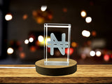 Naira 3D Crystal Trophy Award - Personalized Keepsake with Free LED Base Light for Recognition