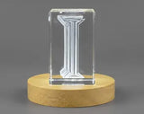 Luxury Roman Numeral I Crystal Sculpture - A Unique Desktop Collectible - Custom Award From A&B Crystal Collection