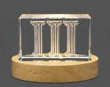 Luxury Roman Numeral III Crystal Sculpture - Custom Award From A&B Crystal Collection